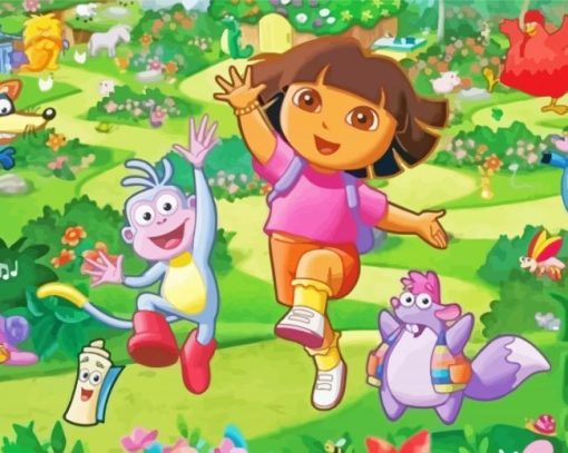 Dora The Explorer Animated Diamond Painting