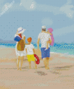 Family Beach Day Diamond Painting
