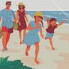 Family Beach Illustration Diamond Painting