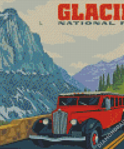 Going To The Sun Road Glacier National Park Diamond Painting
