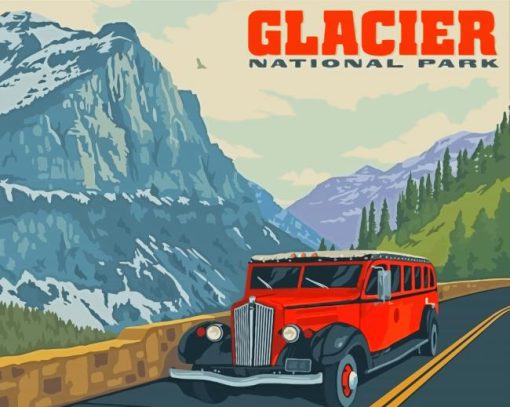 Going To The Sun Road Glacier National Park Diamond Painting