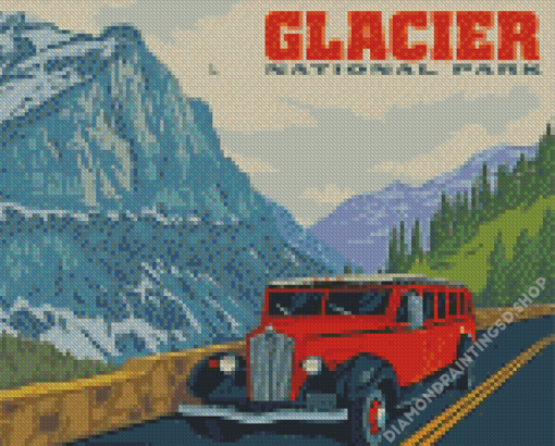 Going To The Sun Road Glacier National Park Diamond Painting