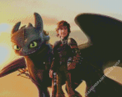 How To Train Your Dragon Hiccup And Toothless Diamond Paintings