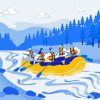 Illustration River Rafting Diamond Painting