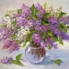 Lilac Flowers Vase Art Diamond Painting