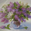 Lilac Flowers Vase Art Diamond Painting