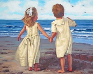 Little Couple On The Beach Diamond Painting