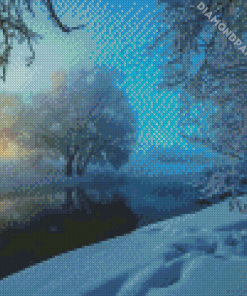 Misty Sunrise In Winter Diamond Painting
