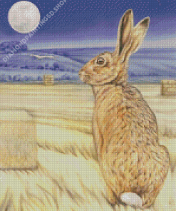 Moon Gazing Hare Diamond Paintings