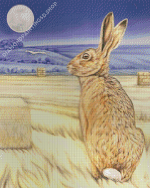 Moon Gazing Hare Diamond Paintings