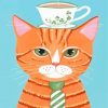 Mr Cat And Coffee Cup Diamond Painting