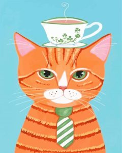 Mr Cat And Coffee Cup Diamond Painting