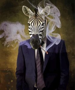 Mr. Zebra Smoking Diamond Painting