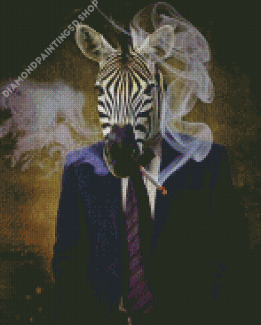 Mr. Zebra Smoking Diamond Paintings