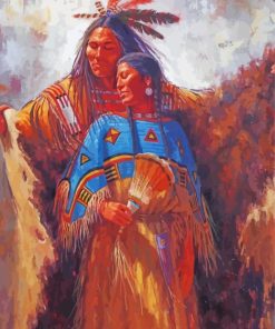 Native American Couple Lovers Art Diamond Painting