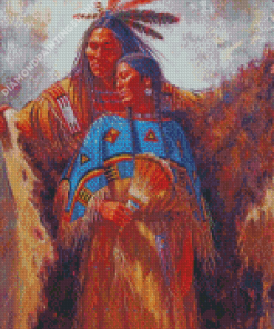 Native American Couple Lovers Art Diamond Painting
