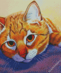 Orange Tabby Cat Art Diamond Paintings