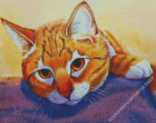 Orange Tabby Cat Art Diamond Paintings