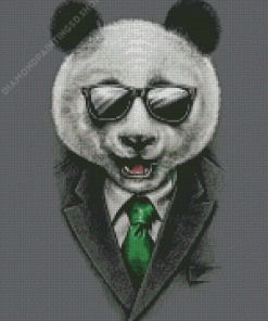 Panda with Glasses Diamond Painting