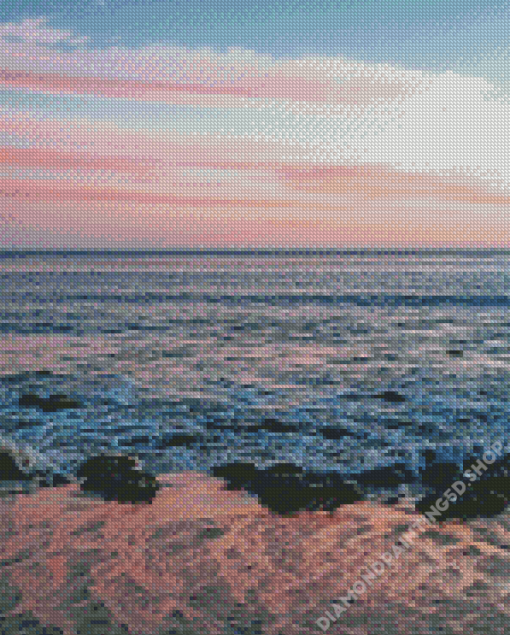 Pink Sky Sea Diamond Paintings