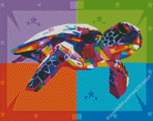 Turtle Pop Art Illustration Diamond Paintings