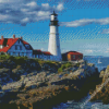 Portland Headlight Landscape Diamond Paintings