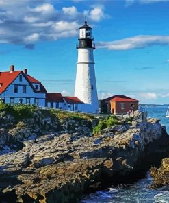 Portland Headlight Landscape Diamond Painting