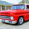 Red 64 Chevy Stepside Truck Engine Diamond Painting