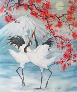 Red Crowned Crane Birds Diamond Painting