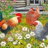 Roosters Flowers Diamond Painting