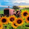 Rusty Tractor With Sunflowers Diamond Painting