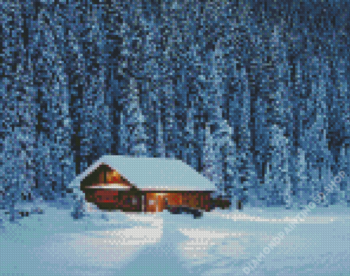 Snow Cabin Diamond Paintings