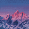 Snowy Pink Mountains Diamond Paintings