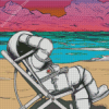 Space Astronaut Beach Diamond Painting