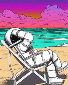 Space Astronaut Beach Diamond Painting