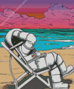 Space Astronaut Beach Diamond Painting