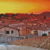 Sunset At Perugia Italy Diamond Paintings