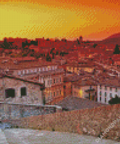 Sunset At Perugia Italy Diamond Paintings