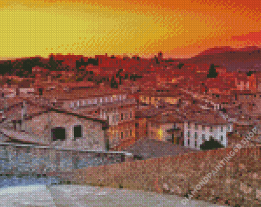 Sunset At Perugia Italy Diamond Paintings