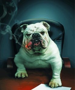 The Bulldog Smoking Cigar Diamond Painting
