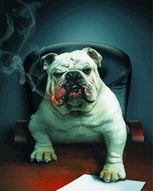 The Bulldog Smoking Cigar Diamond Painting