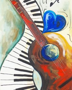 The Piano Guitar Diamond Painting