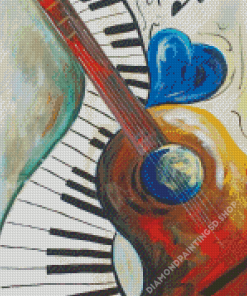 The Piano Guitar Diamond Paintings