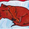 The Sleeping Dachshund Diamond Painting