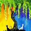 Tree Night And Day Cats Diamond Painting