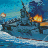 USS Lexington Warship Diamond Painting