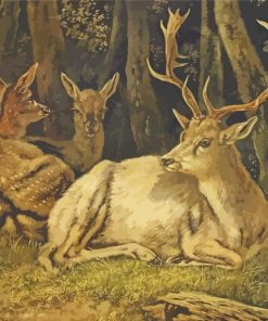 Wild Resting Deer Diamond Painting