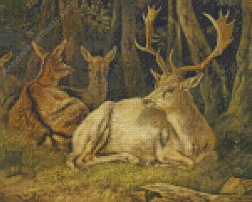 Wild Resting Deer Diamond Painting