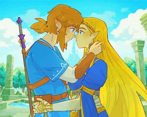 Zelda And Link In Love Diamond Painting