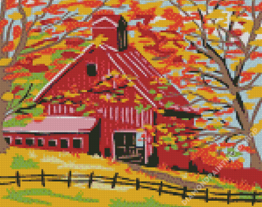 Abstract Barn Fall Diamond Paintings